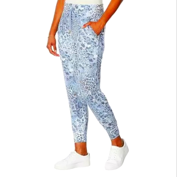 SkinnyGirl Animal Print Joggers - Picture 1 of 5